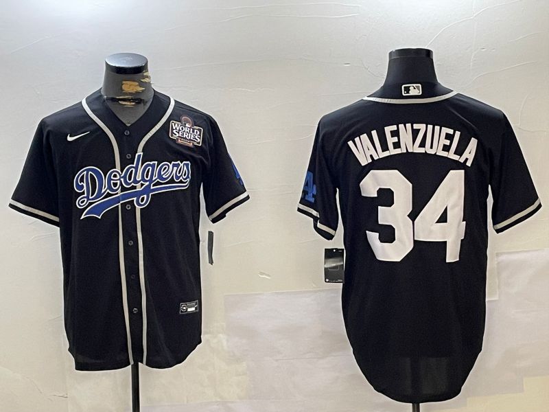 Men Los Angeles Dodgers #34 Valenzuela Black Game 2024 Nike MLB Jersey style 10292->oakland raiders->NFL Jersey